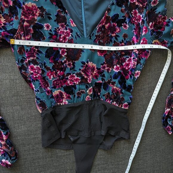 Ronny Kobo Collection Floral Velvet Burnout Bodysuit - Picture 9 of 12